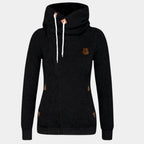 Hoodie Dames Asymmetrische Capuchon Sportief - Polyester - Zwart