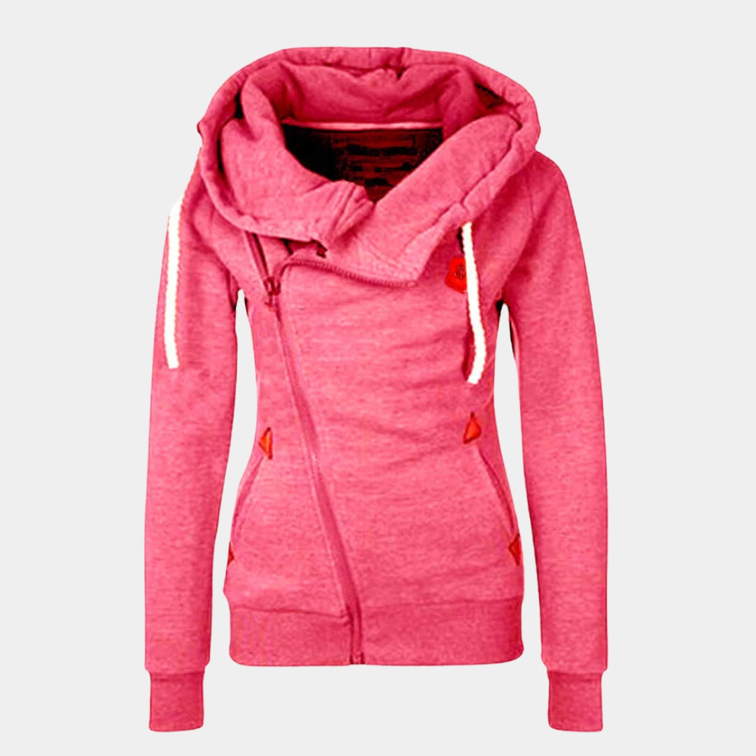 Hoodie Dames Asymmetrische Capuchon Sportief - Polyester - Roze