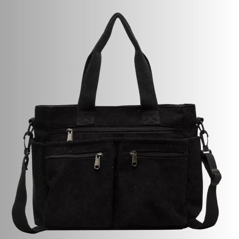 Schoudertas Dames Laptopvak 13 Inch met Verstelbare Riem - Zwart
