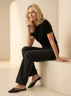 Straight leg jeans zwart met hoge taille - Miss Madera