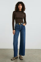 Stretchjersey Top Dames | Lange Mouwen Aansluitend - Miss Madera