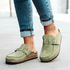 Suède Clogs Dames | Verstelbare Gesp Slip - On - Miss Madera