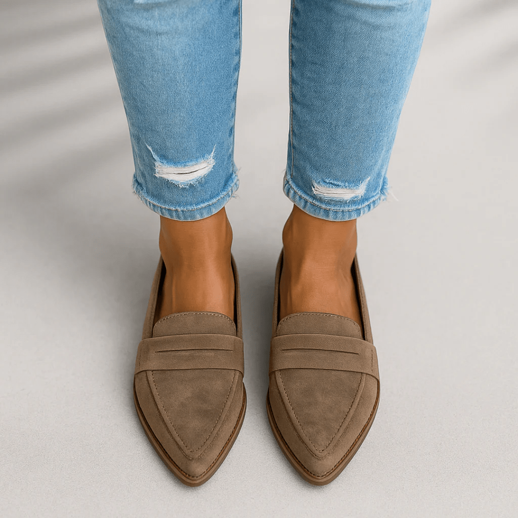 Suède Enkellaarsjes Dames | Puntige Neus Sleehak Casual - Miss Madera