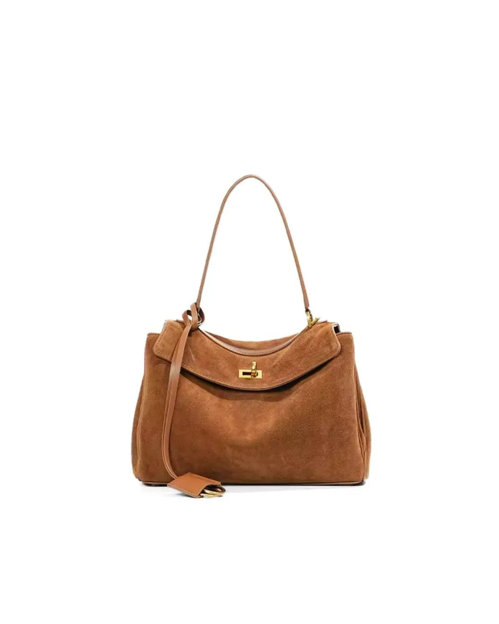 Suède Handtas Dames met Gouden Accenten - Miss Madera
