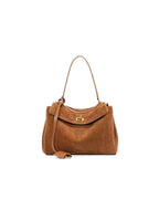 Suède Handtas Dames met Gouden Accenten - Miss Madera