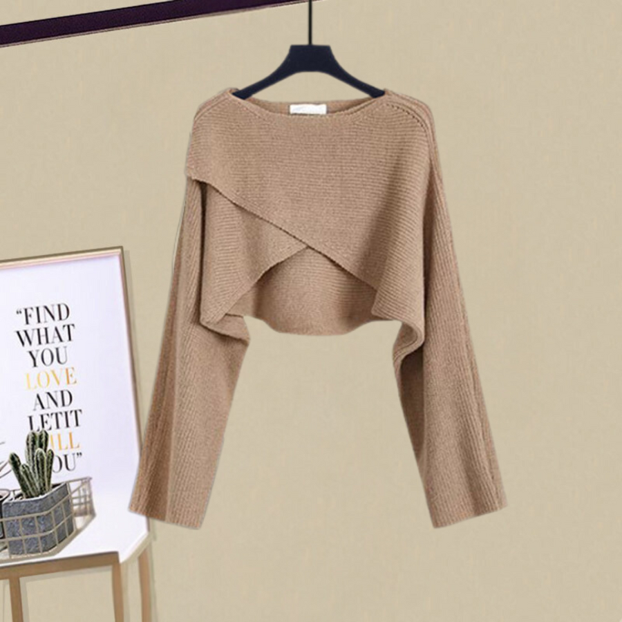 Jurk Dames Gebreid A-lijn met Cropped Trui - Gebreid
