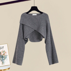 Jurk Dames Gebreid A-lijn met Cropped Trui - Gebreid