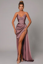 Miss | Maxi Jurk Dames Satijn Strapless met Split