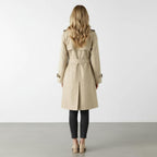 Trenchcoat Dames | A - lijn Pofschouders Katoenmix - Miss Madera