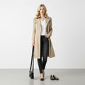 Trenchcoat Dames | A - lijn Pofschouders Katoenmix - Miss Madera