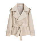 Trenchcoat Dames Kort Dubbelrijig Ceintuur – Kantoor | Miss Madera - Miss Madera MIS-LR9WKH