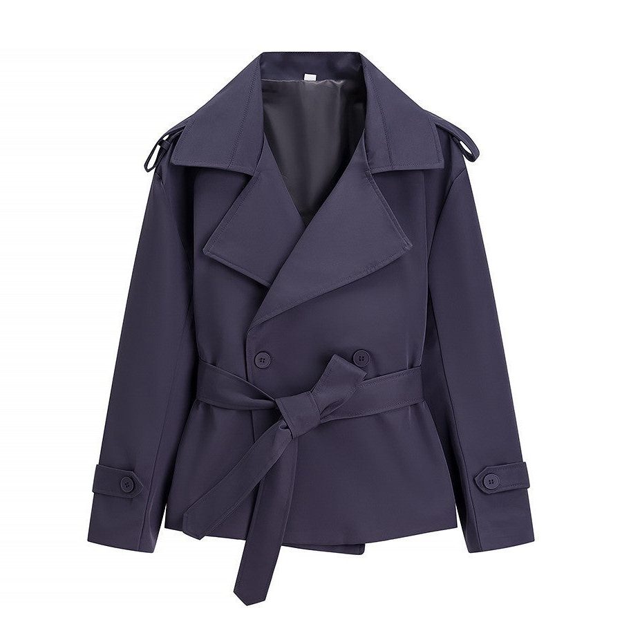 Trenchcoat Dames Kort Dubbelrijig Ceintuur – Kantoor | Miss Madera - Miss Madera MIS-MAA6M1