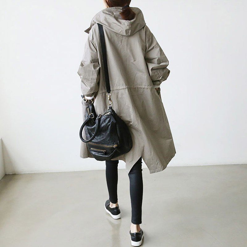 Trenchcoat Dames Oversized Capuchon Lang – Regen | Miss Madera - Miss Madera MIS-H6Q4I3