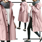 Trenchcoat Dames Oversized Capuchon Lang – Regen | Miss Madera - Miss Madera MIS-9T4XT6