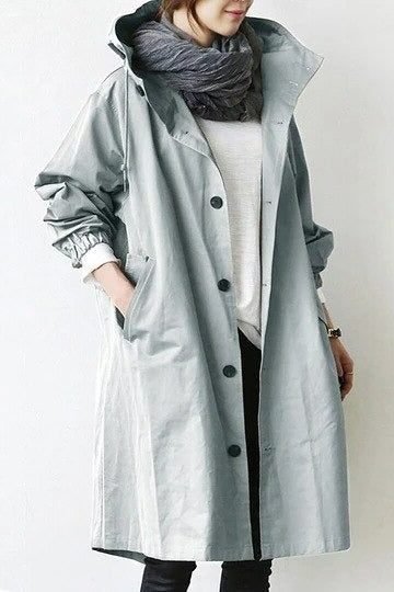 Trenchcoat Dames Oversized Capuchon Lang – Regen | Miss Madera - Miss Madera MIS-H6Q4I3