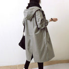 Trenchcoat Dames Oversized Capuchon Lang – Regen | Miss Madera - Miss Madera MIS-OBFR2K