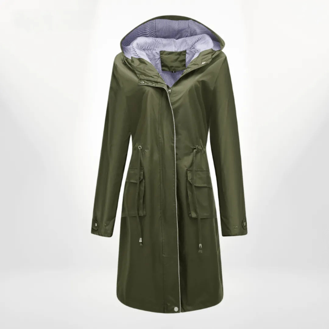 Trenchcoat Dames Oversized Denim Dubbelrijig – Najaar | Miss Madera - Miss Madera MIS-LJ59DP