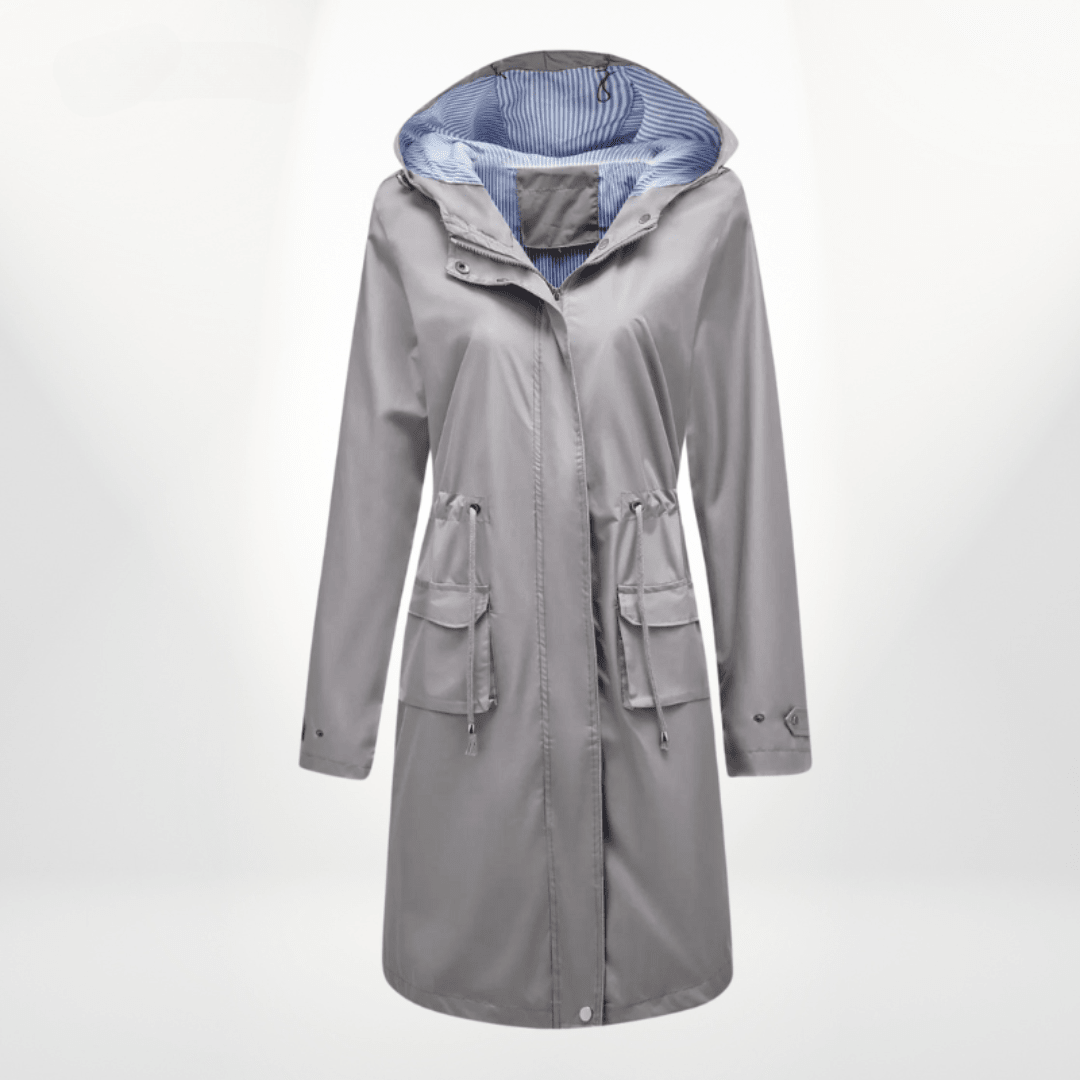 Trenchcoat Dames Oversized Denim Dubbelrijig – Najaar | Miss Madera - Miss Madera MIS-3QE1Q3