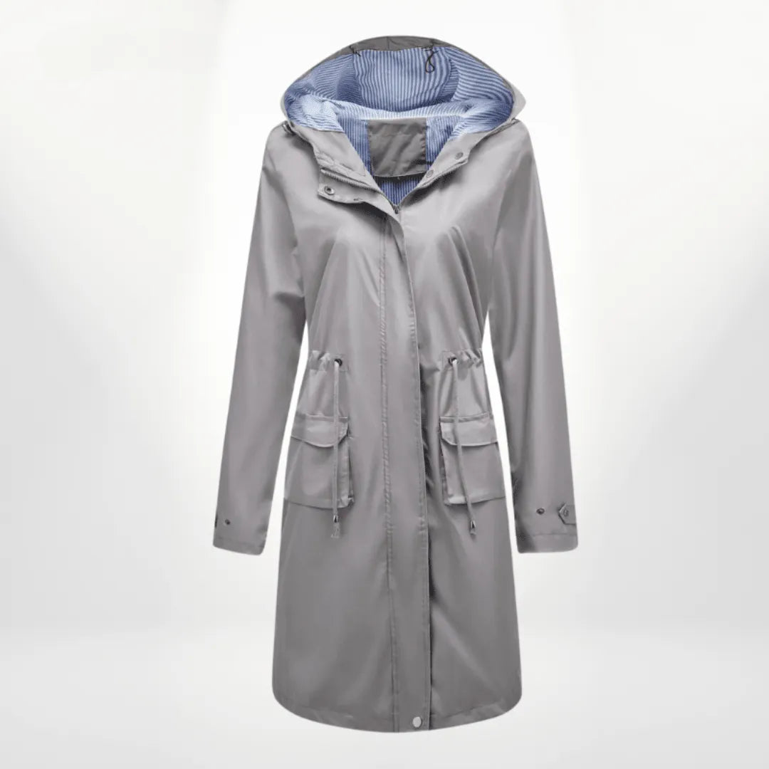 Trenchcoat Dames Oversized Denim Dubbelrijig – Najaar | Miss Madera - Miss Madera MIS-3QE1Q3