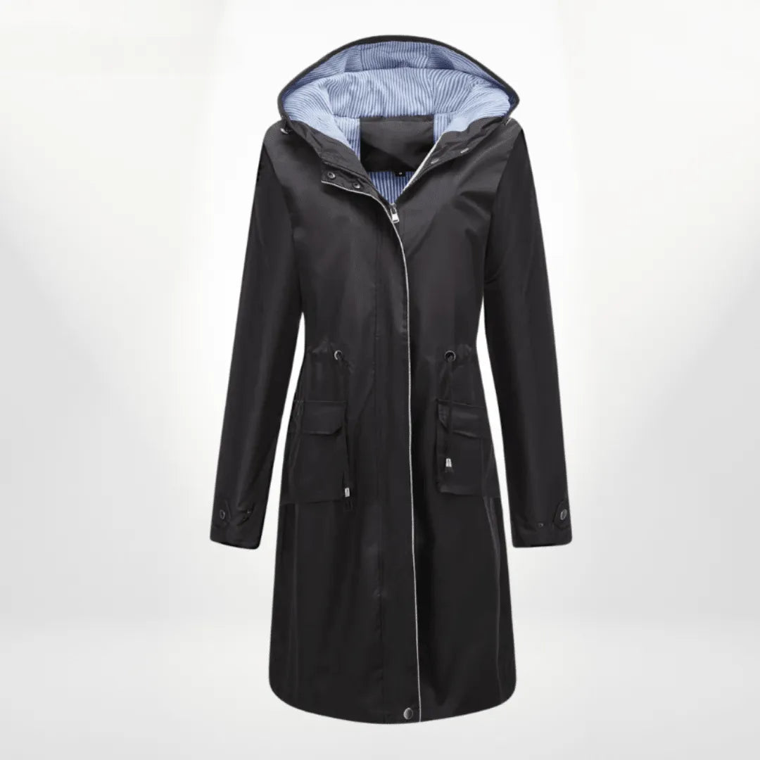 Trenchcoat Dames Oversized Denim Dubbelrijig – Najaar | Miss Madera - Miss Madera MIS-CPN4OG