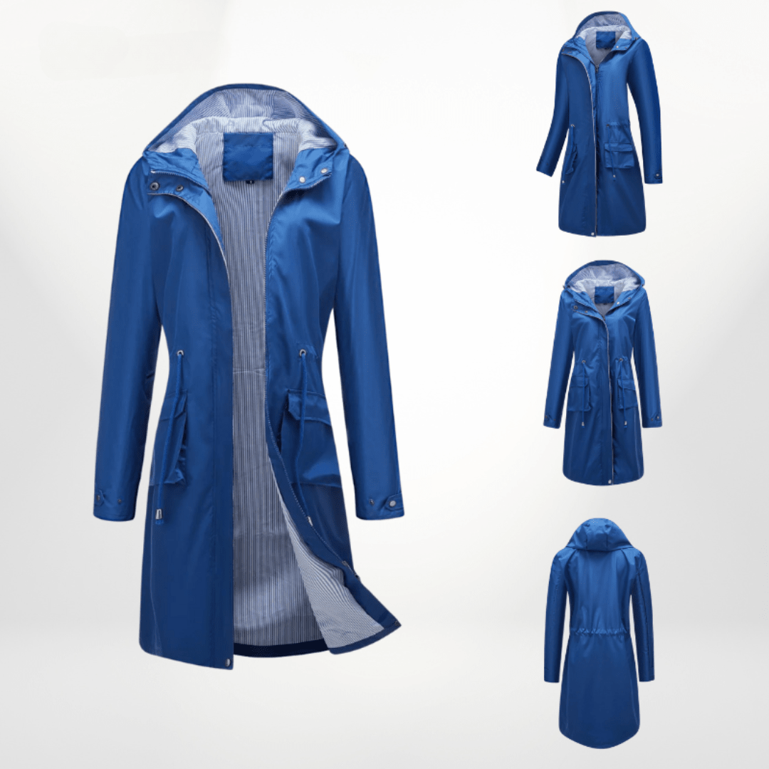 Trenchcoat Dames Oversized Denim Dubbelrijig – Najaar | Miss Madera - Miss Madera MIS-CPN4OG