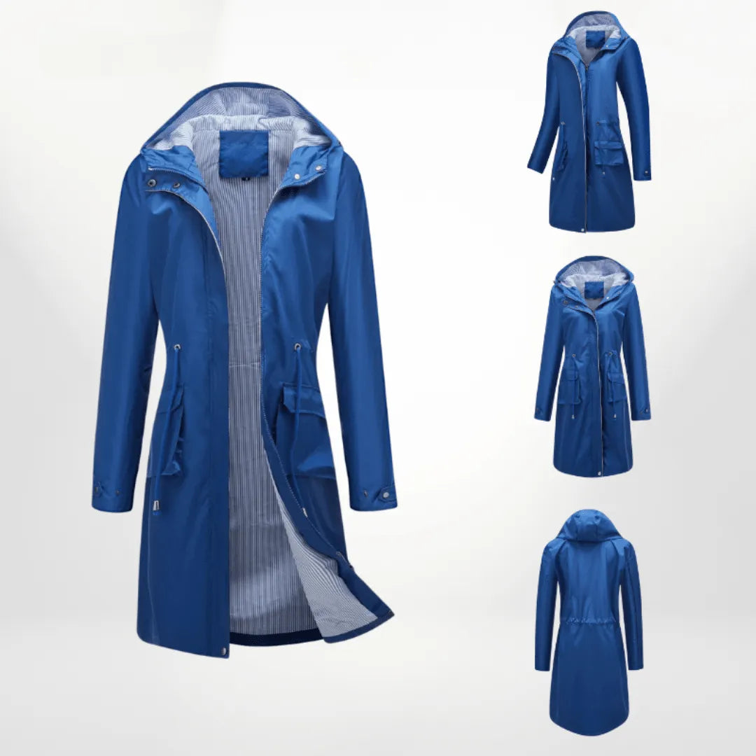 Trenchcoat Dames Oversized Denim Dubbelrijig – Najaar | Miss Madera - Miss Madera MIS-CPN4OG