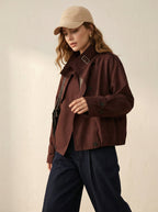 Trenchcoat met hoge kraag en gesp - Miss Madera