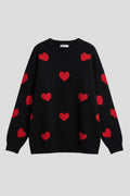 Trui Dames Hartjespatroon Ronde Hals Gebreid – Casual | Miss Madera - Miss Madera MIS-GVKQOD