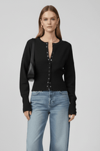 Trui Dames Ronde Hals Knoopsluiting Gebreid – Herfst | Miss Madera - Miss Madera MIS-DRJYYR