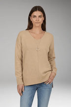Trui Dames V-Hals Chevron Relaxed Fit Gebreid – Herfst | Miss Madera - Miss Madera MIS-IW06ST
