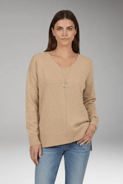 Trui Dames V-Hals Chevron Relaxed Fit Gebreid – Herfst | Miss Madera - Miss Madera MIS-IW06ST