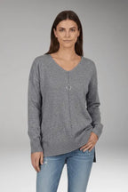 Trui Dames V-Hals Chevron Relaxed Fit Gebreid – Herfst | Miss Madera - Miss Madera MIS-98PB7T