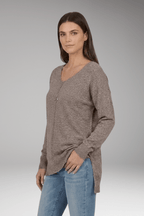 Trui Dames V-Hals Chevron Relaxed Fit Gebreid – Herfst | Miss Madera - Miss Madera MIS-NZ8SIK