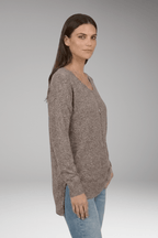 Trui Dames V-Hals Chevron Relaxed Fit Gebreid – Herfst | Miss Madera - Miss Madera MIS-NZ8SIK