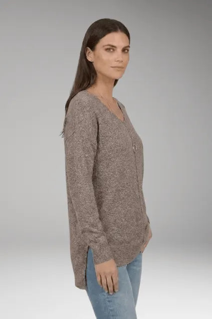 Trui Dames V-Hals Chevron Relaxed Fit Gebreid – Herfst | Miss Madera - Miss Madera MIS-NZ8SIK