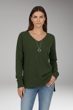 Trui Dames V-Hals Chevron Relaxed Fit Gebreid – Herfst | Miss Madera - Miss Madera MIS-Q4KMF4