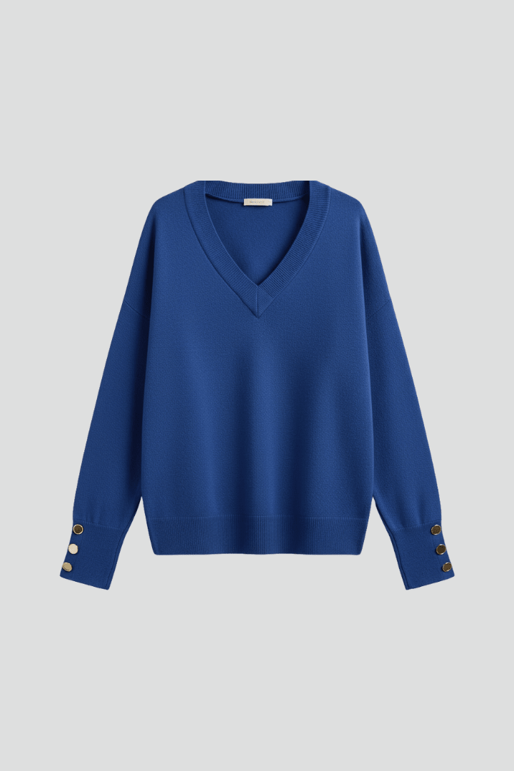 Trui Dames V-Hals Dropped Shoulders Loose Fit – Casual | Miss Madera - Miss Madera MIS-5PNJFM