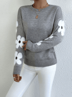 Trui Dames Wijd Bloemenprint Tricot – Kantoor | Miss Madera - Miss Madera MIS-N4708L
