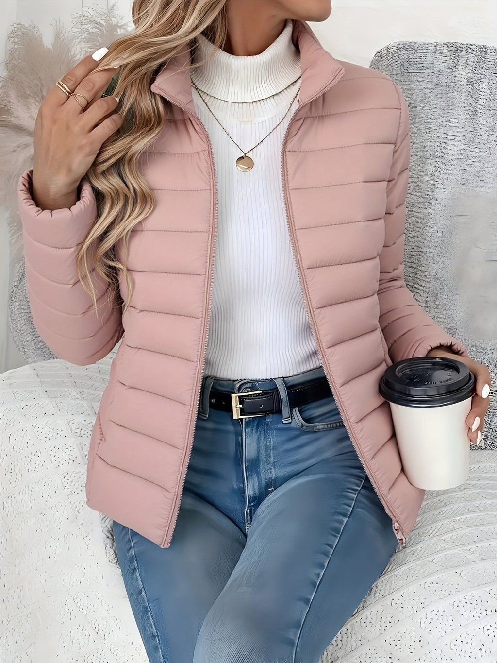 Tussenjas Dames | Staande Kraag Lichtgewicht Oversized - Miss Madera