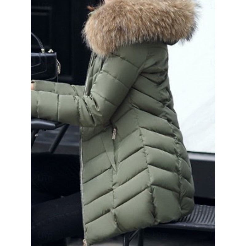 Miss | Winterjas Dames Gewatteerde Parka Vegan Fur Capuchon