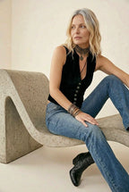 Vest zwarte fluweel - Miss Madera