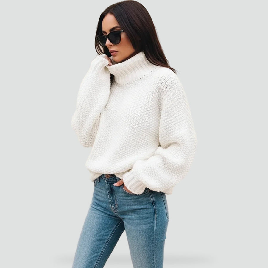 Coltrui Dames Grofgebreid Cropped met Omslagkraag