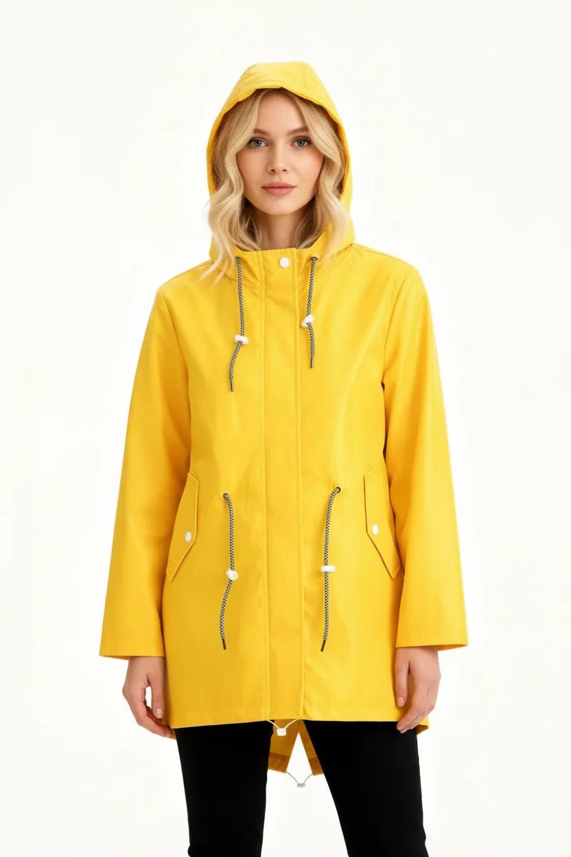 Waterdichte Regenjas Dames | Minimalistische Verborgen Rits - Miss Madera