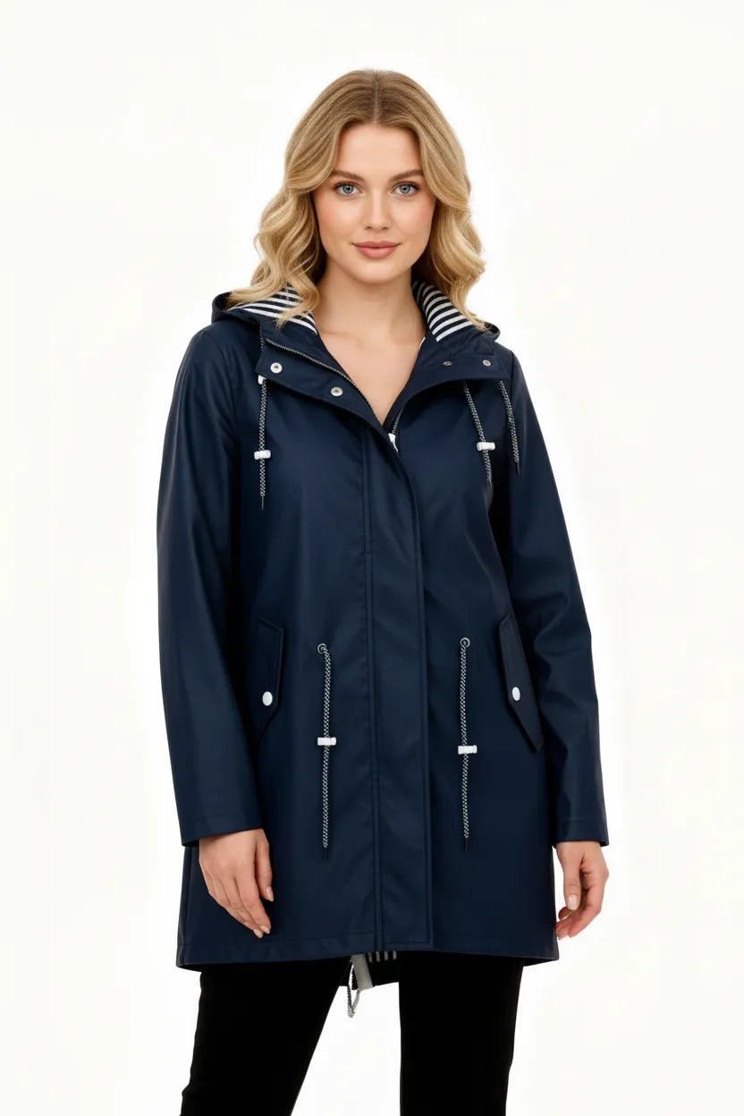 Waterdichte Regenjas Dames | Minimalistische Verborgen Rits - Miss Madera