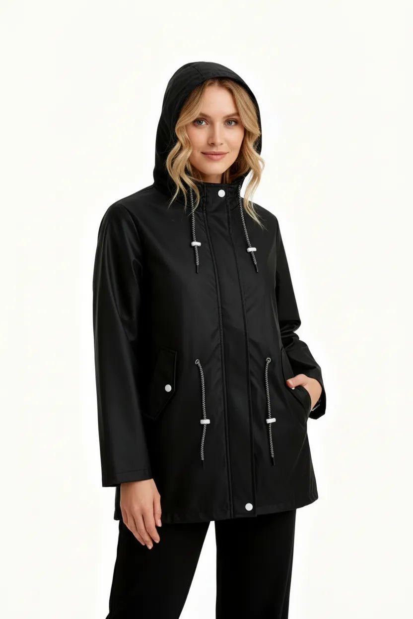 Waterdichte Regenjas Dames | Minimalistische Verborgen Rits - Miss Madera
