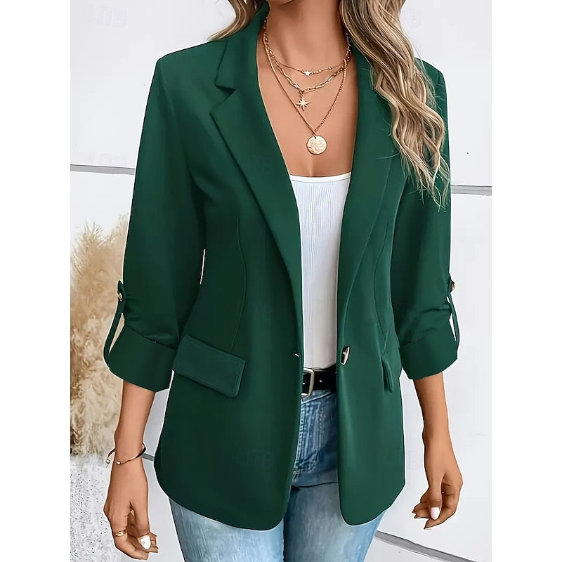 Miss | Blazer Dames Getailleerd Open Voorkant Opgerolde Mouwen