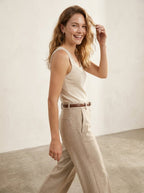 Wide Leg Broek met hoge taille en riem - Miss Madera