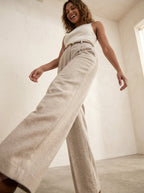Wide Leg Broek met hoge taille en riem - Miss Madera