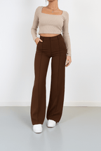 Wide Leg Broek Polyestermix - Miss Madera - Miss Madera