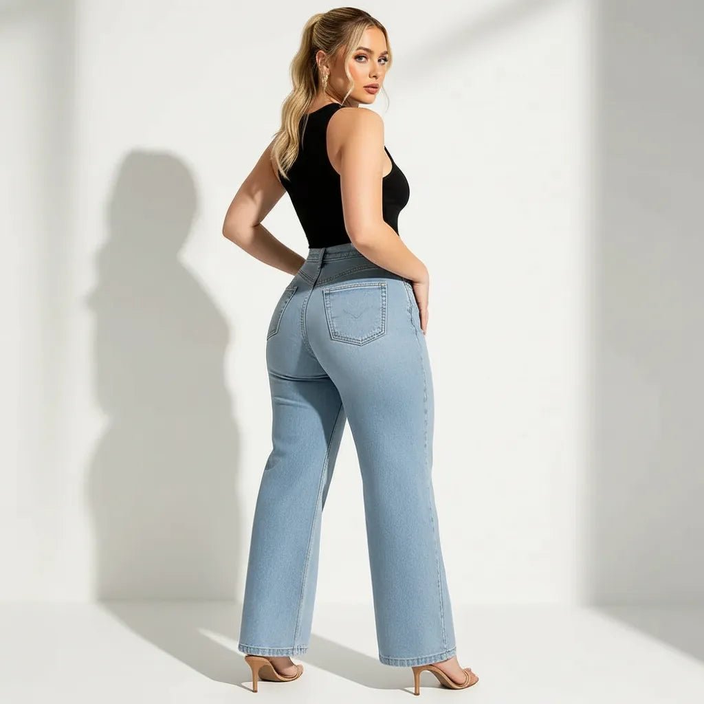 Wide Leg Jeans Dames | Hoge Taille Denim Stretch - Miss Madera